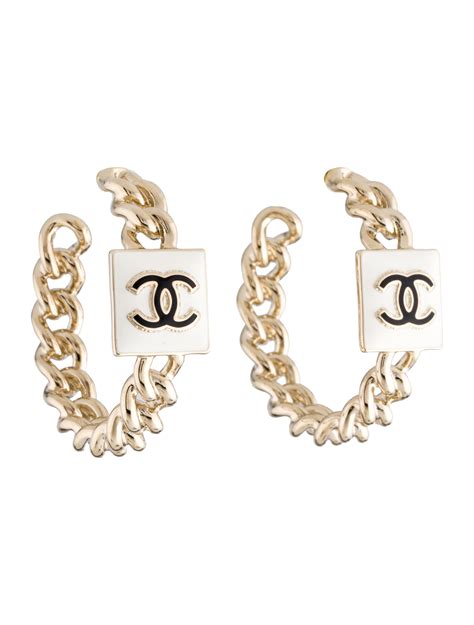 chanel heart hoops|chanel hoop earrings for sale.